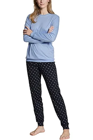 Calida Night Lovers Ensemble de Pijama, Bleu Lapis foncé, 42-44 Femme