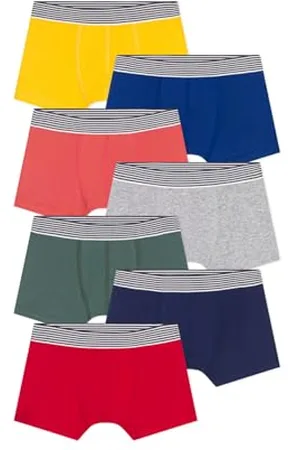 Petit Bateau A0D5O Boxers, , 8 Ans (Lot de 7) Garçon