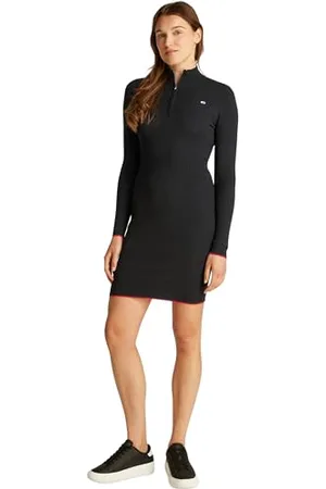 Tommy Hilfiger TJW 1/4 Zip Sweater Cable Dress DW0DW19490 Robe Pull, , S Femme