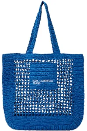 Karl Lagerfeld Sac de plage pour femme, bleu, sac de shopping, bleu, Sac de plage pour femme, bleu, sac de shopping