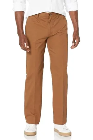 Amazon Pantalon Chino Infroissable sans Pinces Coupe Classique (Grandes Tailles Disponibles) Homme, , 42W / 34L