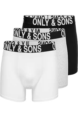 Only & Sons Onsfitz WB Bold Logo Trunk Lot de 3 Noos Caleçon Boxeur, Noir/Détails : Blanc MGM Black, XL Homme