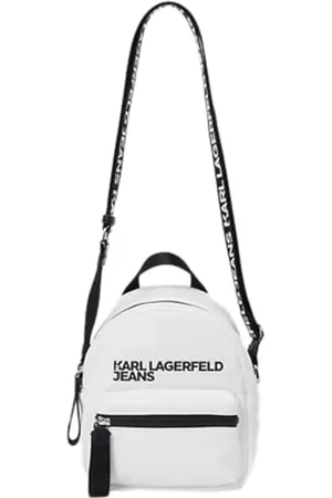 Karl Lagerfeld Essential Nylon Backpack Crossbody, Cross Body Femmes, Blanc