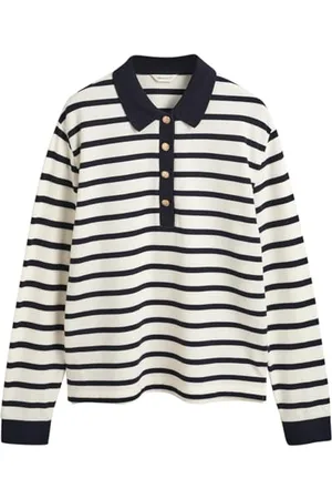 GANT Breton Stripe LS Pique Polo, , M Femmes
