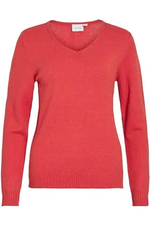 VILA Neck Knit Top Viril Noos Haut tricoté à col en V L/S, , L Femme