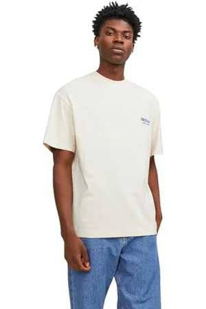 JACK & JONES Jorsantorini Back Tee SS Crew Neck Sn T-Shirt, Crème au Beurre, XL Homme