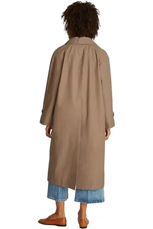 Tommy Hilfiger Trench-Coat Femme Cotton Nylon Déperlant, Marron (Tundra Brown), M-L