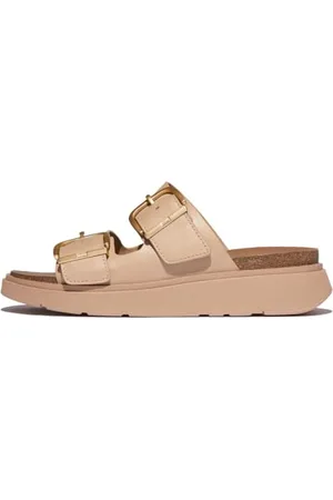 FitFlop Femme Gen-FF Buckle Two-Bar Leather Slides Sandale Glissante, , 37 EU