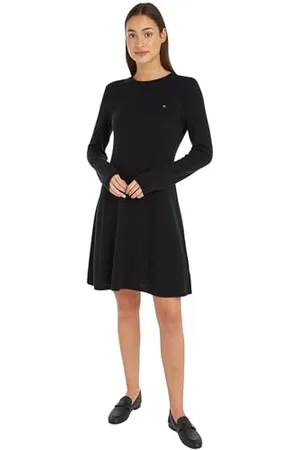Tommy Hilfiger Soft Wool Flared SWT Dress WW0WW40695 Robes en Tricot, , S Femme