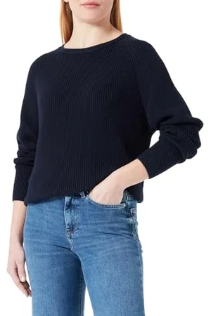 Marc O’ Polo Marc OߴPolo Femmes Pull en Coton Biologique à col Rond, (Night Sky), XL