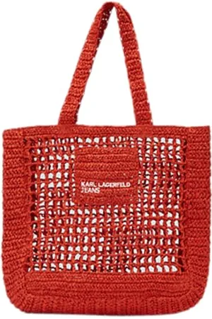 Karl Lagerfeld Sac de plage pour femme, rouge, sac de shopping, , Sac de plage pour femme, rouge, sac de shopping
