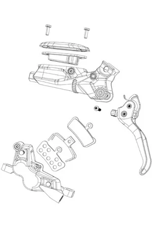 Sram Pied À Coulisse Étrier de Frein à Disque Mixte, Argenté, 4-Kolben