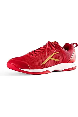 Hundred Homme Infinity Pro Badminton Shoes, Red/Gold, 42 EU