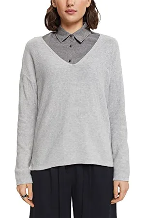 ESPRIT 993ee1i307 Sweater, 044/Light Grey 5, S Femme