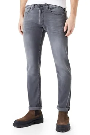 Replay Herren Jeans Grover Straight-Fit, gris moyen 096-1 (Grau), 31W / 30L