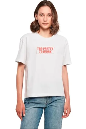 miss tee Mst158-too Pretty to Work Tee T-Shirt, Blanc, M Homme