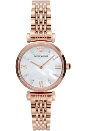 Emporio Armani Montre pour femme, mouvement à deux aiguilles, boîtier en acier inoxydable de 28 mm avec bracelet en acier inoxydable, AR11316