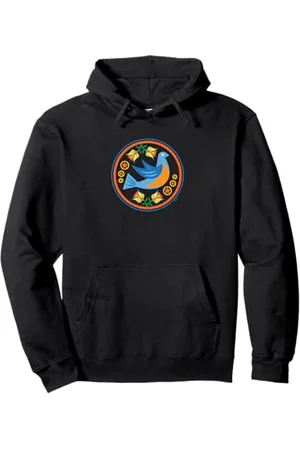 Hip Blue Bird Pennsylvania Dutch Distelfink Fraktur Folk Art Sweat à Capuche