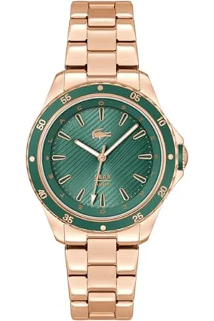 Lacoste Montre Analogique à Quartz pour Femme Collection Santorini avec Bracelet en Acier Inoxydable - Disponible en Plusieurs Couleurs