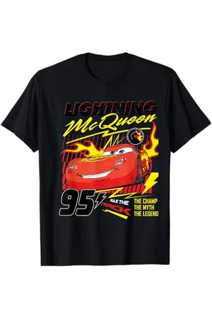 Cars Lightning McQueen On Fire T-Shirt