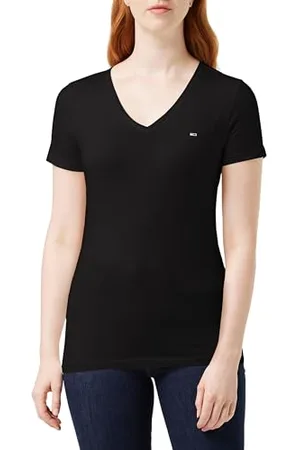 Tommy Hilfiger Tjw Skinny Stretch V Neck Dw0dw09197 Femme Hauts en tricot à manches courtes, , S