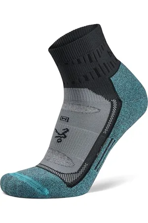 Balega Unisex Blister Resist Quarter Chaussettes de Course, Gris/Bleu, X-Large, EU Taille 46-48.5