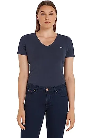 Tommy Hilfiger Tjw Skinny Stretch V Neck Dw0dw09197 Femme Hauts en tricot à manches courtes, , S