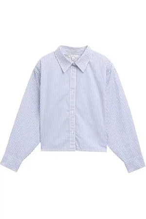 TOM TAILOR 1045212 Blouse, 37237-Bleu pâle-Rayures Fines, 128 Fille