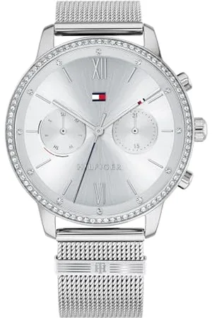Tommy Hilfiger Montre Analogique Multifunction à Quartz pour Femme avec Bracelet Milanais en Acier Inoxydable é - 1782301