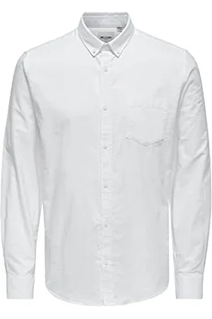 Only & Sons Chemise Oxford Homme ajustée à Manches Longues ONLY&SONS élégante Confortable Chemise Masculine, Couleurs: , Taille:L