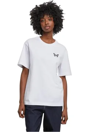 miss tee Mst262-butterfly EMB Tee T-Shirt, Blanc, L Hommes