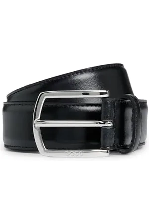 HUGO BOSS Hommes Claus-Tx-St Sz35 Ceinture en cuir italien avec boucle logotée et doublure intégrale