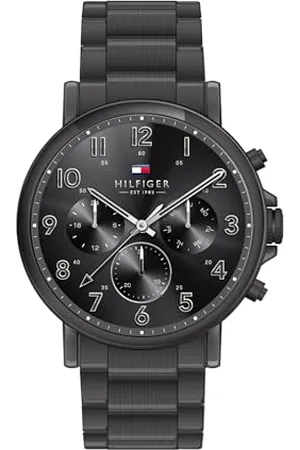 Tommy Hilfiger Montre Analogique Multifunction à Quartz pour Homme avec Bracelet en Acier Inoxydable Noir - 1710383