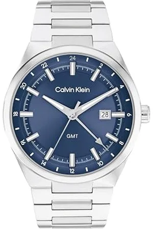 Calvin Klein Montre à Mouvement Quartz à Trois Aiguilles avec Calendrier pour Homme Collection DISTINGUISH avec Bracelet en Acier Inoxydable