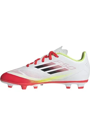 adidas Mixte F50 Club Football Boots FG/MG Kids Basket, FTWR White/Core Black/Solar Yellow, 36 2/3 EU