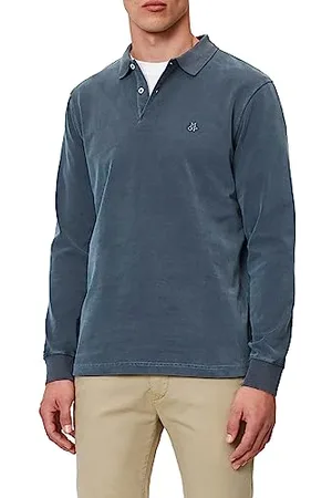 Marc O’ Polo Marc OߴPolo Hommes Polo à Manches Longues en Coton Biologique Regular Fit, (Dark Navy), M