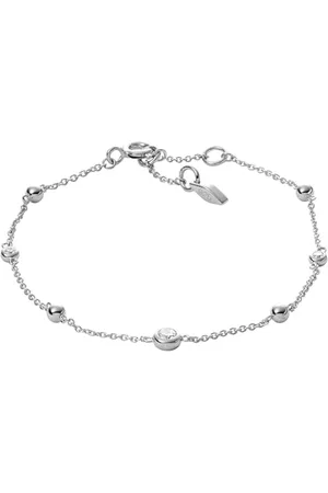 Fossil Bracelet Pour Femmes Glitz By The Yard, Longueur Totale : 16.5 Cm + 1.2 Cm + 1.2 Cm Bracelet En Argent Sterling, JFS00452040