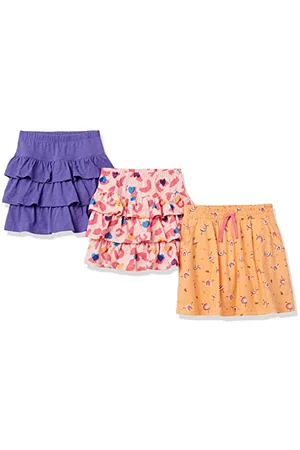 Amazon Jupe-Short à Volants en Maille (Anciennement Spotted Zebra) Fille, Lot de 3, , 6-7 Ans