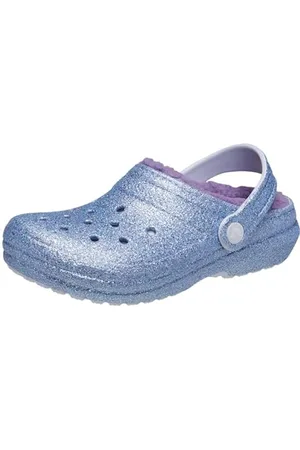 Crocs Unisexe Enfant Classic Lined Glitter Clog K Sabots, Frosted Glitter, 23/24 EU