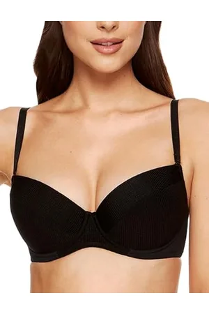 Gorteks Andrea-B1 Soutien-Gorge Pigeonnant, Black, 80E aux Femmes