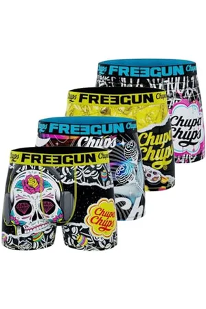 Freegun Boxer Homme Chupa Chups, Caleçon Homme, Ultra-Doux & Stretch (Lot de 4) XL