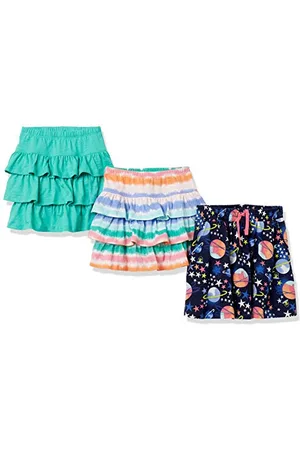 Amazon Jupe-Short à Volants en Maille (Anciennement Spotted Zebra) Fille, Lot de 3, , 8 Ans