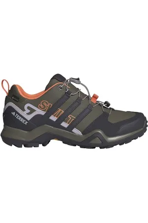 adidas Femme Terrex Swift R2 Gore-TEX Hiking Shoes Chaussures de randonnée, Olive strata/Aurora Black/Amber Tint, 38 EU