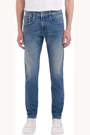 Replay Herren Jeans Anbass Slim-Fit Original, Bleu Moyen 009 (Blau), 36W / 34L
