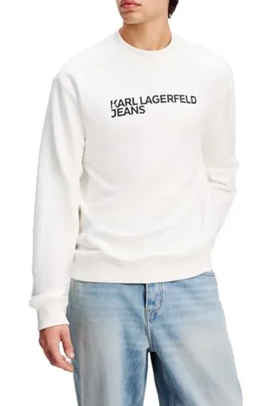 Karl Lagerfeld Regular Essential Logo Sweat Maillot de survêtement, Blanc, L Homme