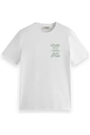 Scotch&Soda Left Chest Artwork t-Shirt, White, L Hommes