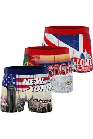 Freegun Boxer Homme Travel, Caleçon Homme Respirant et Ultra-Doux (Lot de 3) M