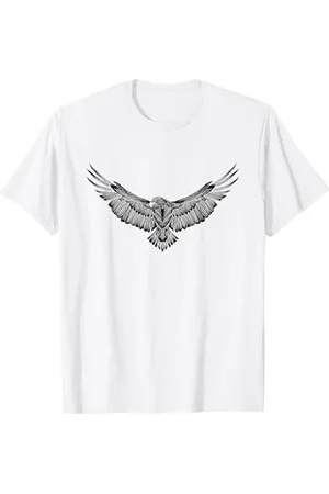 Aigle T-Shirt Homme Casual Animal Print T-Shirt Coupe Classique Manche Courte Taille S
