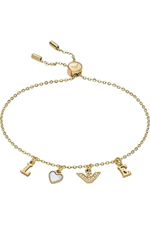 Emporio Armani EGS2969710 Bracelet pour femme en nacre Blanc, Inner circumference: 160-235mm,Charms size: 6mm, Acier inoxydable, No Gemstone