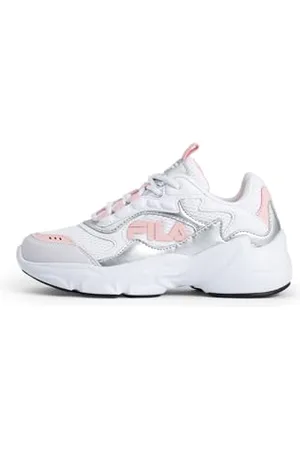Fila Collene Logo Kids Basket, Blanc/Argent, 34 EU